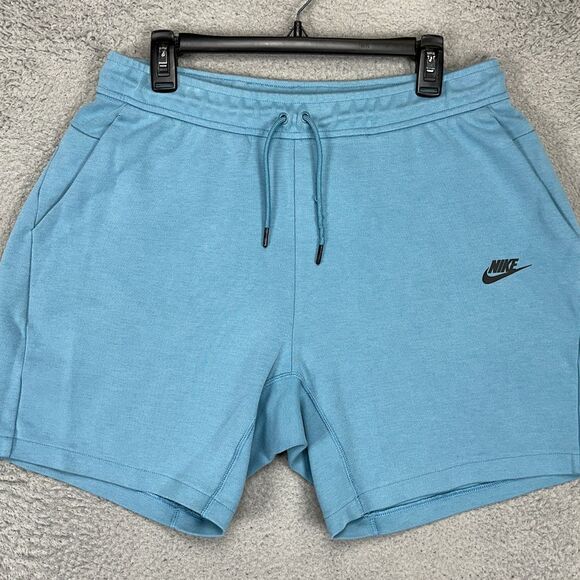 Nike Sweatshorts Mens Large Blue Drawstring Comfort Waist Athletic Pocket Logo